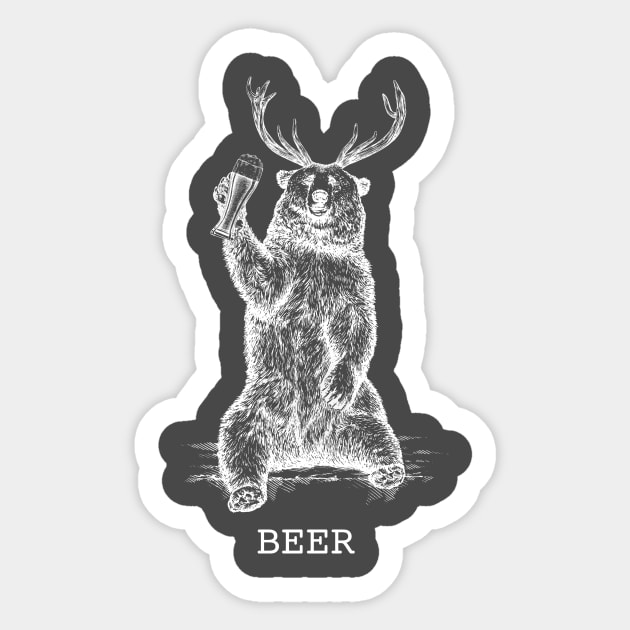 Bear + Deer + Beer Sticker by N8I